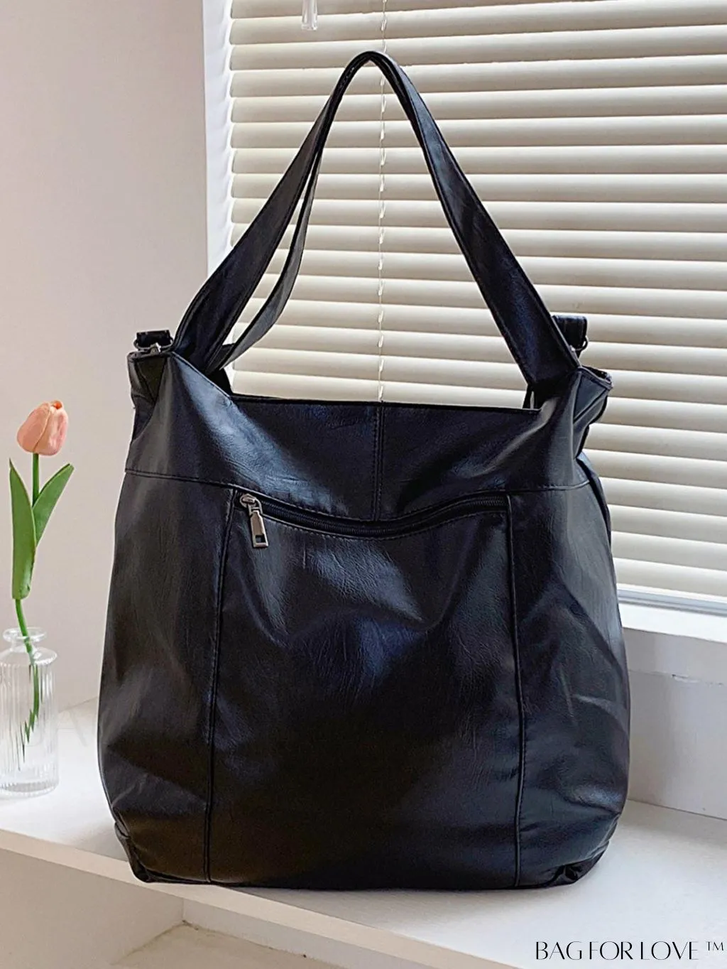 BagForLove - Chic & Spacious Faux Leather Shoulder Tote - Sleek & Stylish Design.