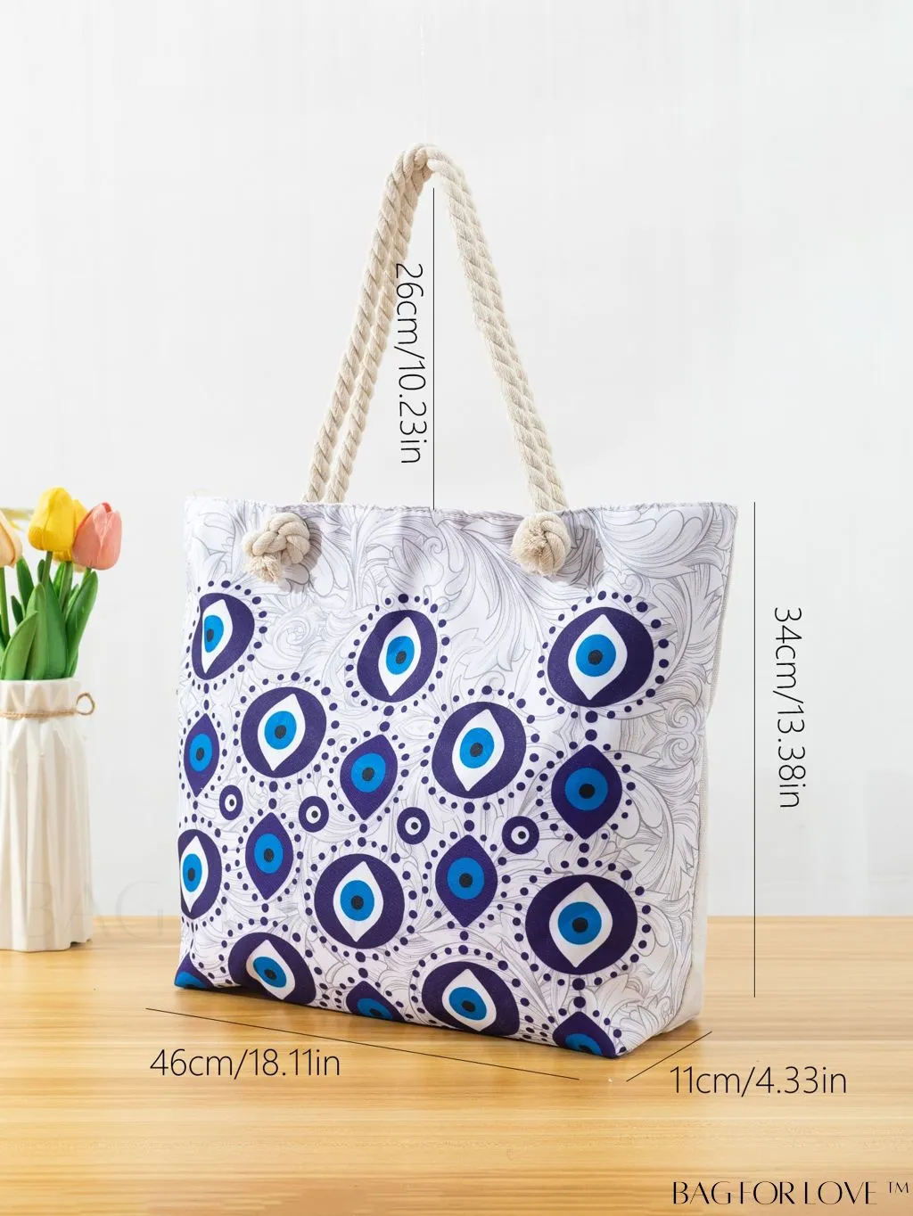 BagForLove - Flag Pattern Student Tote: Show Your National Pride!