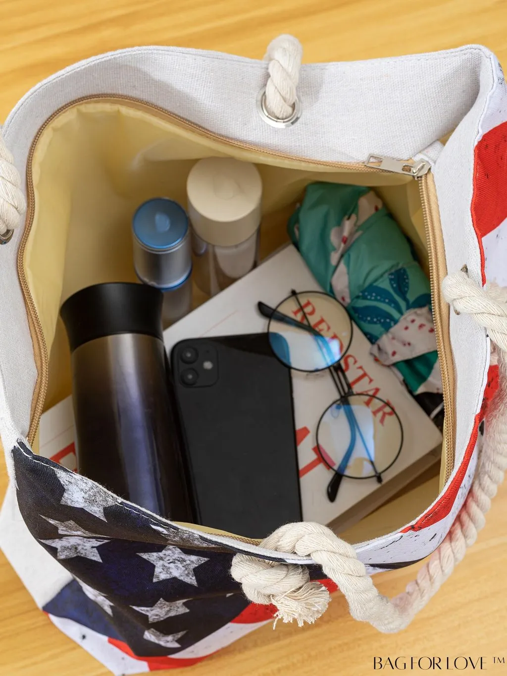 BagForLove - Flag Pattern Student Tote: Show Your National Pride!