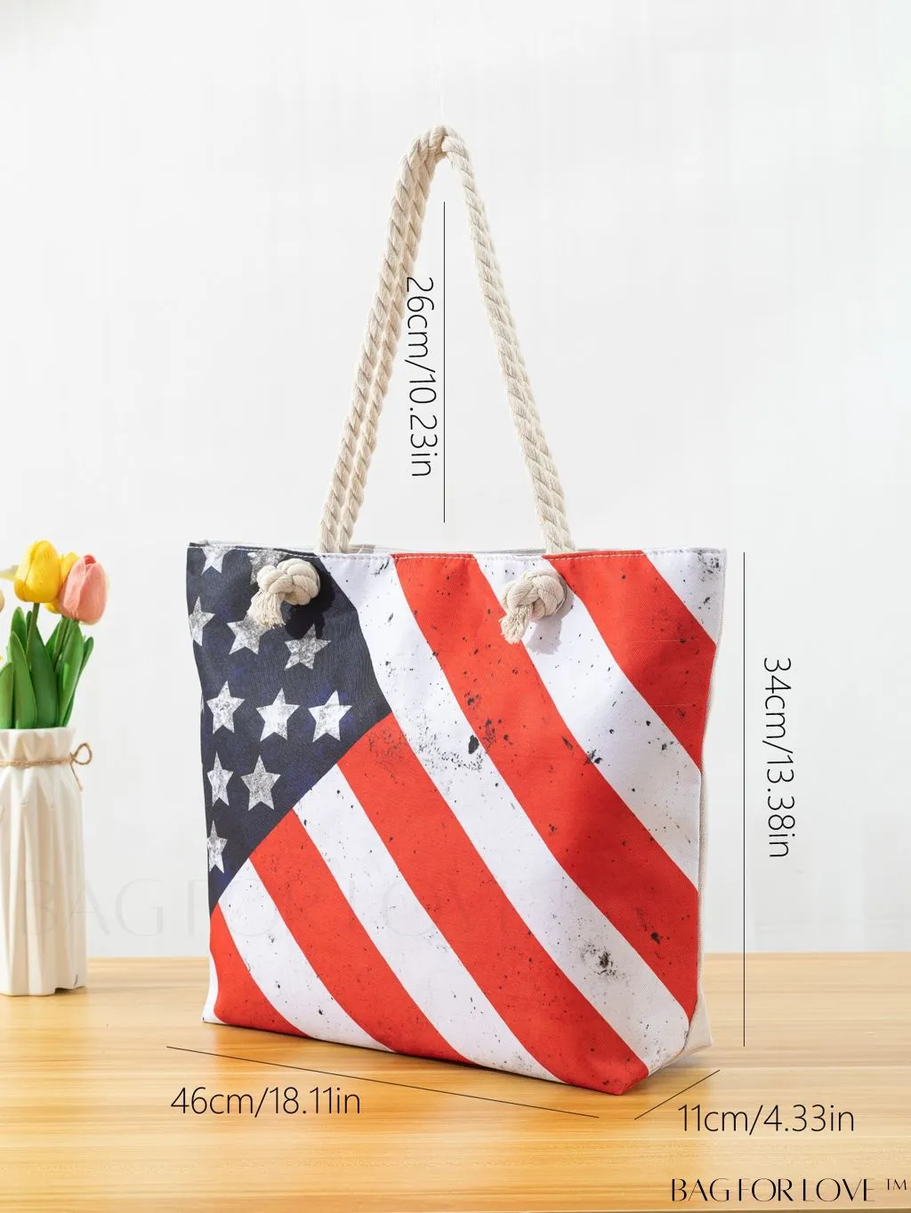 BagForLove - Flag Pattern Student Tote: Show Your National Pride!