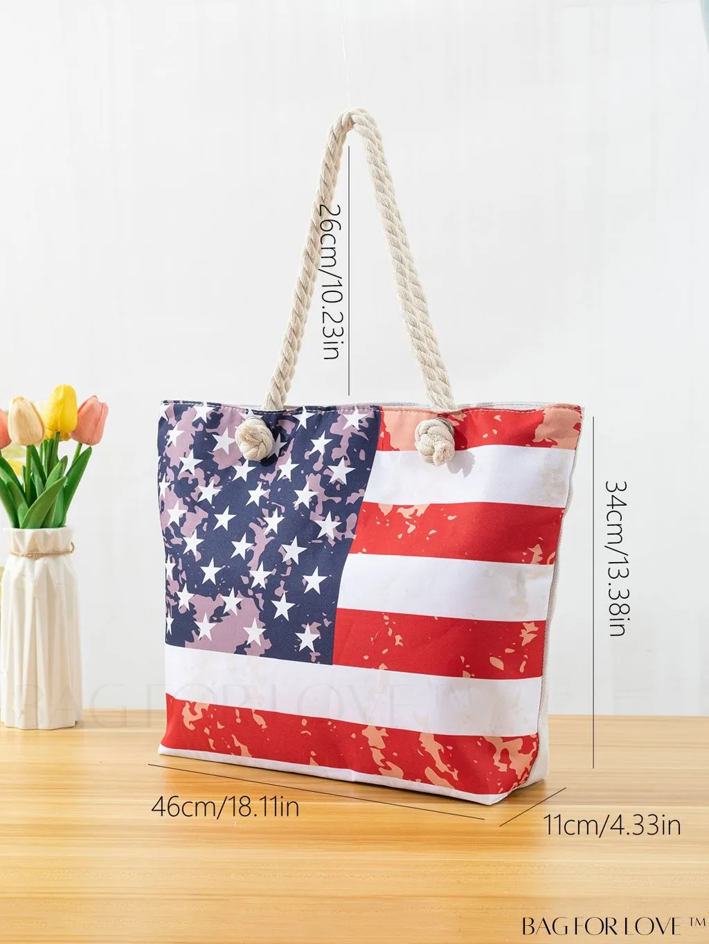 BagForLove - Flag Pattern Student Tote: Show Your National Pride!