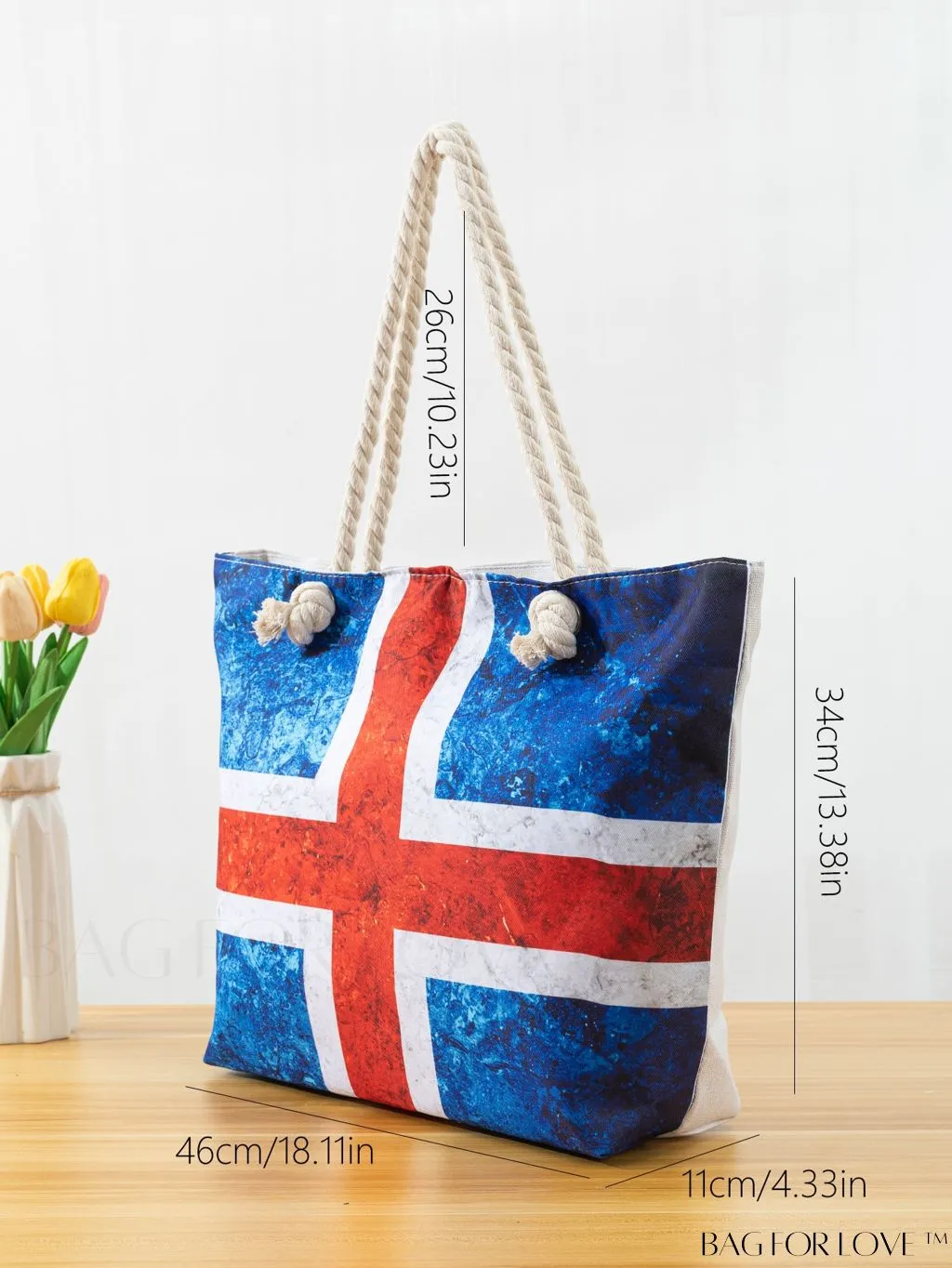 BagForLove - Flag Pattern Student Tote: Show Your National Pride!