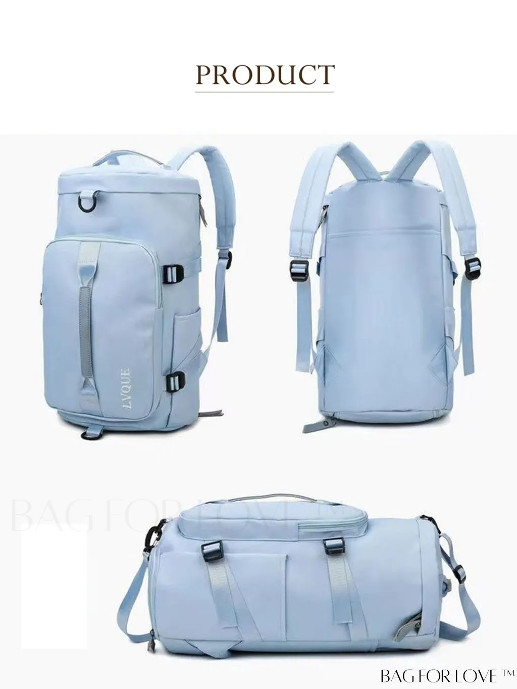 BagForLove - Large Capacity Sports Bag With Wet/Dry Separation, Ideal for Fitness, Travel, and Outdoor Activities