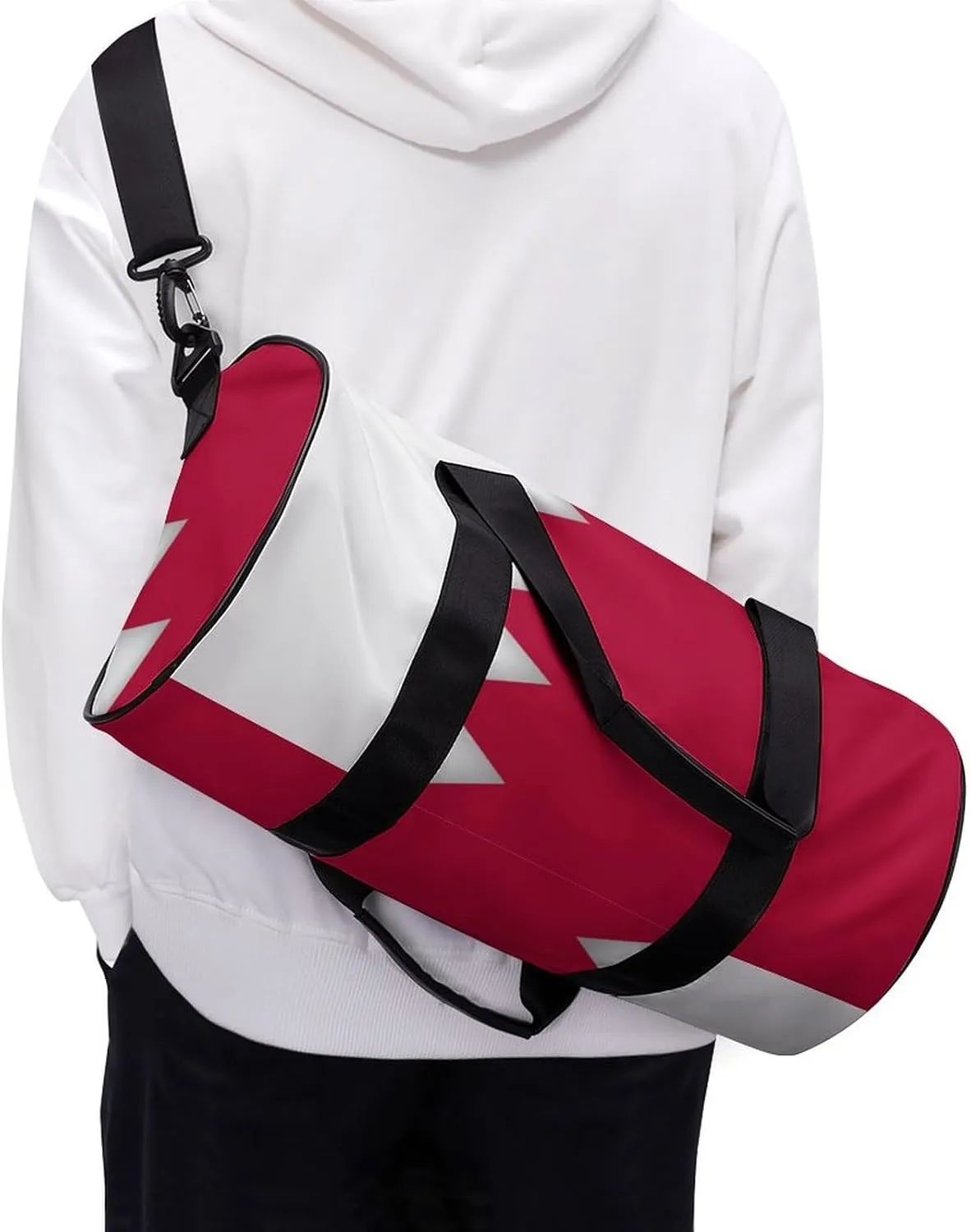 Bahrain Flag Gym Duffel Bag with Wet Pocket for Men Women Sports Overnight Tote