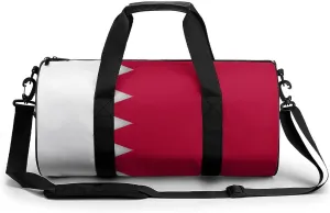 Bahrain Flag Gym Duffel Bag with Wet Pocket for Men Women Sports Overnight Tote