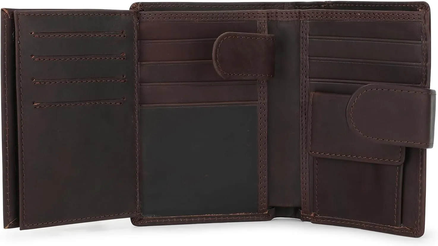 BAIGIO Genuine Leather Wallets for Men Trifold Wallet Card Holder Men Wallet RFID Blocking Coin Pocket