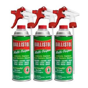 Ballistol Multi-Purpose Can Lubricant Cleaner Protectant 16 oz, 3 Pack with 3 Sprayers