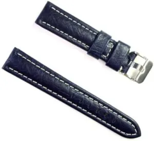 Banda Wyoming Buffalo Leather Chronograph Sport PANERAI BREITLING Watch Band Style Design-Real Italian Calf LEATHER-22 mm Dark Navy Blue Color
