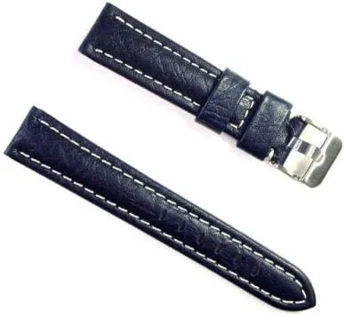 Banda Wyoming Buffalo Leather Chronograph Sport PANERAI BREITLING Watch Band Style Design-Real Italian Calf LEATHER-22 mm Dark Navy Blue Color
