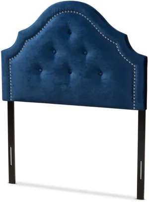 Baxton Studio Cora Modern and Contemporary Royal Blue Velvet Fabric Upholstered Twin Size Headboard