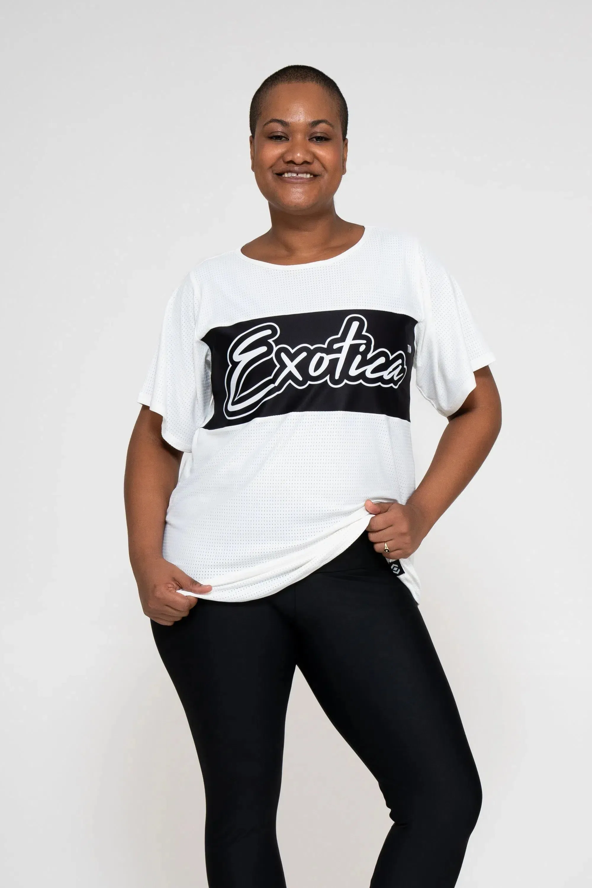 Bball Mesh Exotica Boyfriend Tee - White