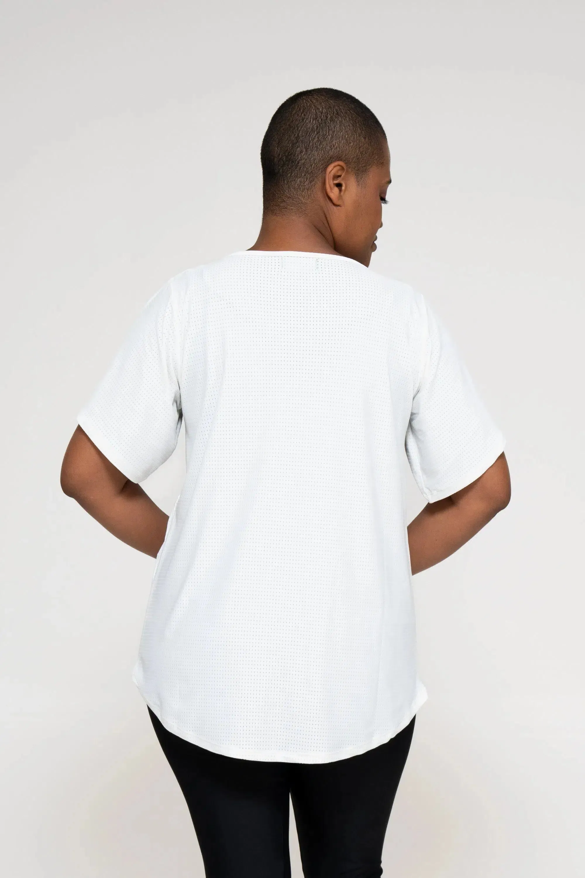 Bball Mesh Exotica Boyfriend Tee - White