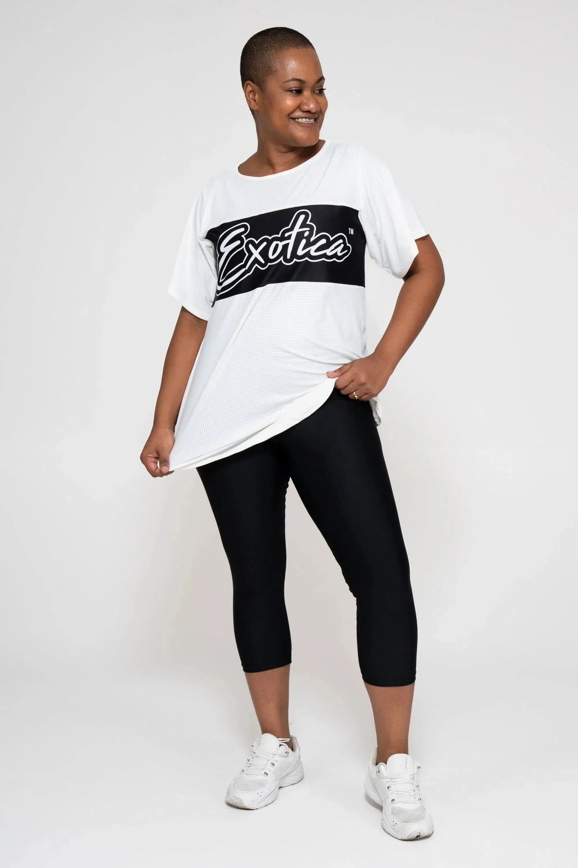 Bball Mesh Exotica Boyfriend Tee - White
