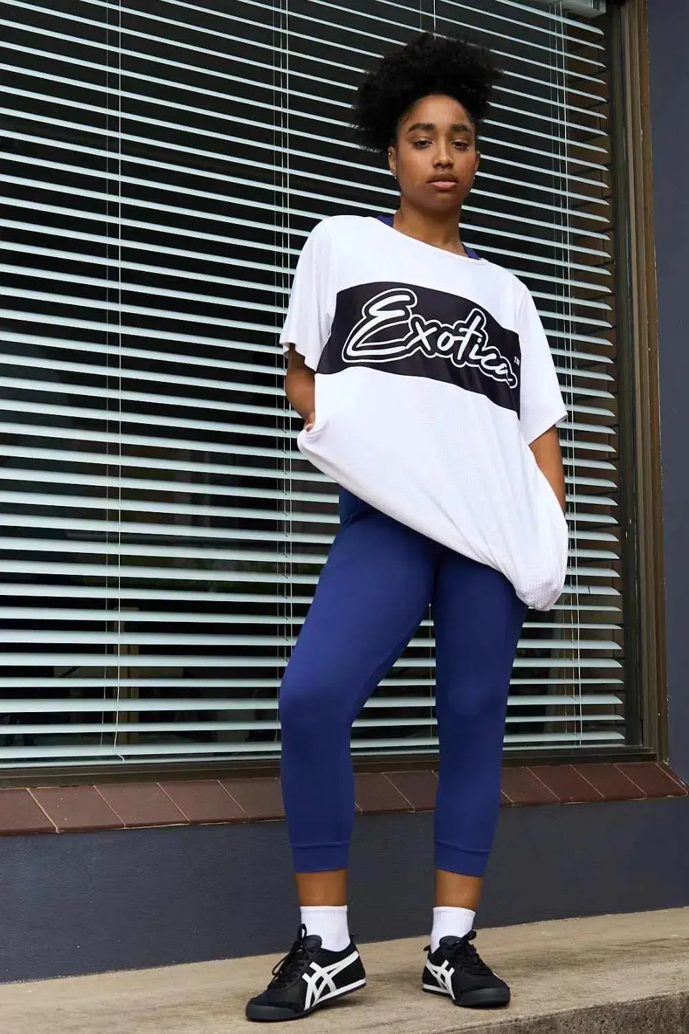 Bball Mesh Exotica Boyfriend Tee - White