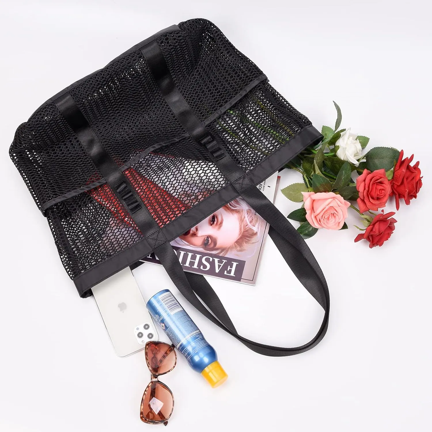 Beach Bag - Mesh Tote Bag Mothers Day Gifts for Mom Women Bag for Travel Pool Family Beach Vacation Cruise Essentials 2025