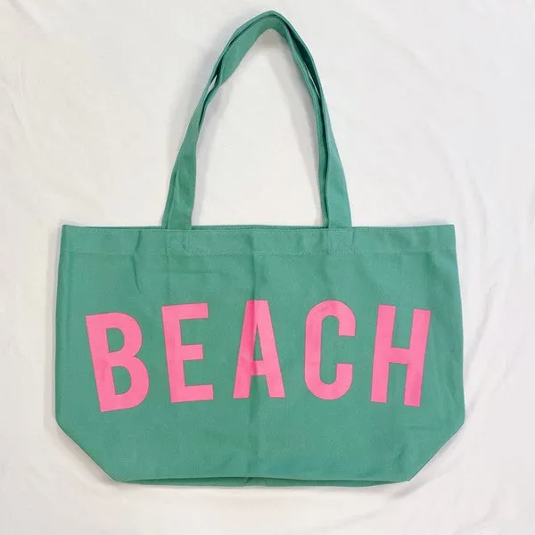 BEACH Canvas Tote