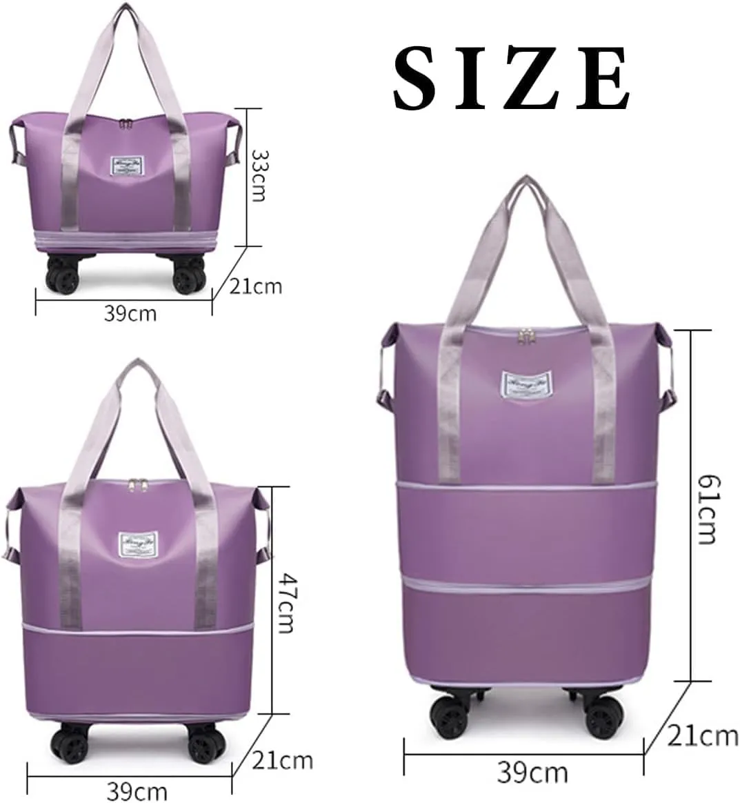 Beente Travel Bag with Wheels - 2025 New Large Capacity Travel Bag, Equipped with Detachable Universal Wheels, The Foldable Carry-On Luggage Bags is Suitable for Trips, (Green)