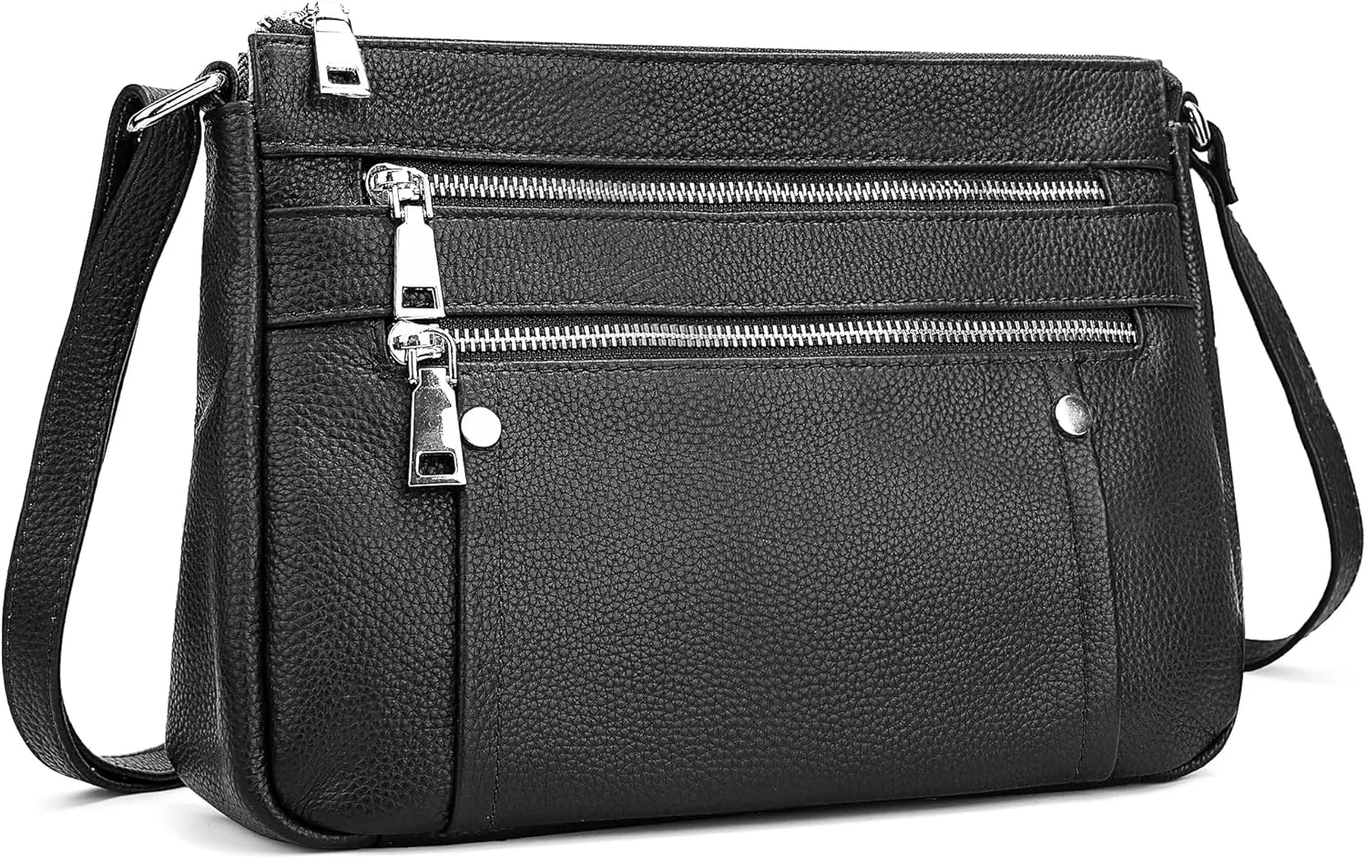 befen Genuine Leather Small Crossbody Bags Purses for Women Pocketbooks Shoulder Bag Satchel Purse with Multi Zipper Pockets