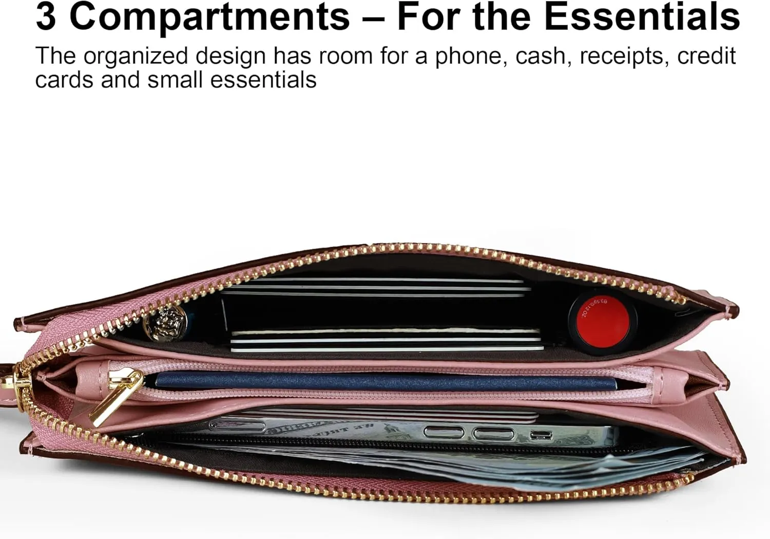 befen Genuine Leather Wristlet Clutch for Women Ultra-Slim Ladies Credit Card Holder Wallet Purses with RFID Protection