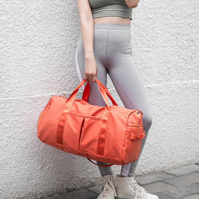 Beige Dry Wet Separation Gym Bag - Women's Large Capacity - Training & Travel