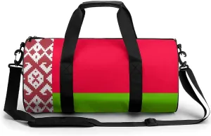 Belarus Flag Waterproof Gym Bag with Dry Wet Separation for Men Women Sports Travel Weekender