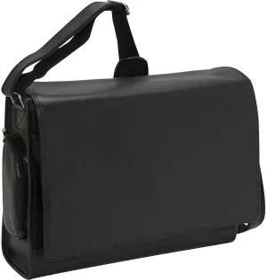 Bellino Cancun Computer Sling Messanger Bag, Leather, Black