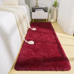 BENRON Soft Runner Rug 2x6 Hallway Runners Non Slip Runner Rugs for Entryway Kitchen Bedroom Dorm Fluffy Throw Rugs for Kids Teens Thickened Memory-Foam Rug Home Decor, Wine Red