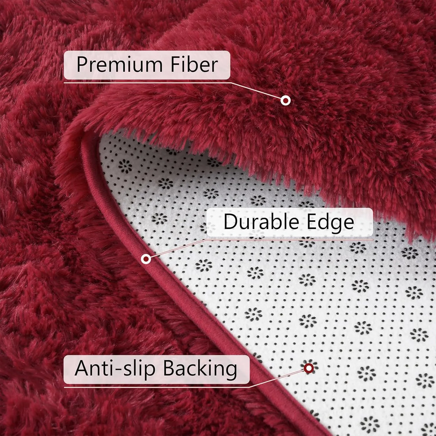 BENRON Soft Runner Rug 2x6 Hallway Runners Non Slip Runner Rugs for Entryway Kitchen Bedroom Dorm Fluffy Throw Rugs for Kids Teens Thickened Memory-Foam Rug Home Decor, Wine Red