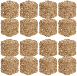 BESTOYARD Mini Haystack Garden Decorations Small Straw Play Farm Faux Autumn Craft Dollhouse Bales Western Artificial Centerpieces Toys Wood Table Rural Supplies 16pcs