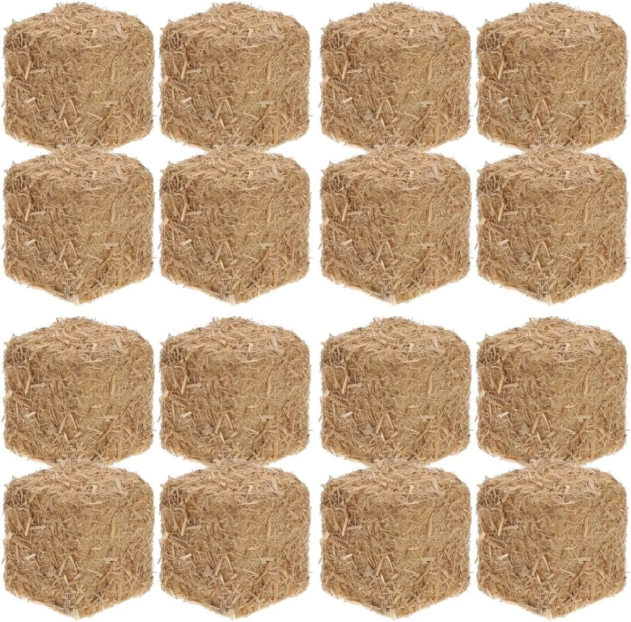 BESTOYARD Mini Haystack Garden Decorations Small Straw Play Farm Faux Autumn Craft Dollhouse Bales Western Artificial Centerpieces Toys Wood Table Rural Supplies 16pcs