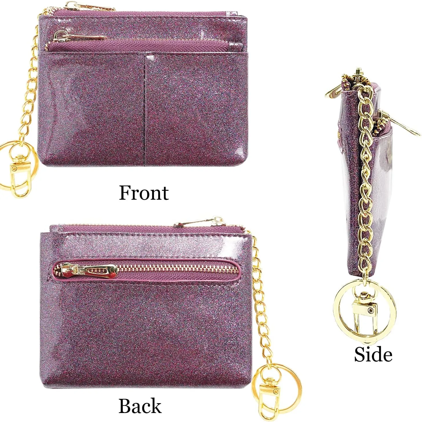 Beurlike Womens RFID Coin Purse Change Wallet Small Leather Card Holder Keychain