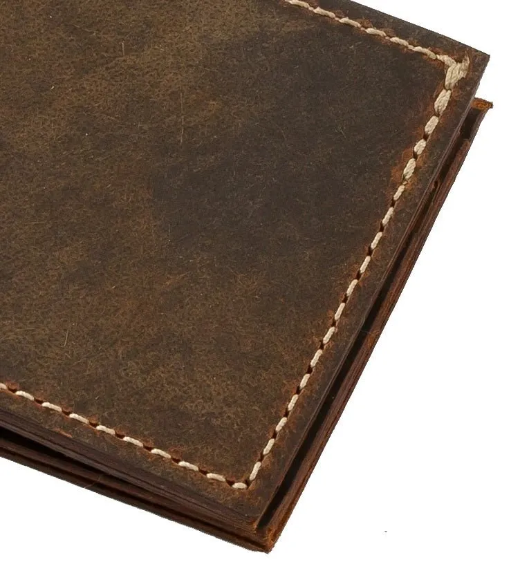 BI-FOLD WALLET - Stitched Bridle Leather with 4 Card Slots