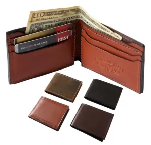BI-FOLD WALLET - Stitched Bridle Leather with 4 Card Slots