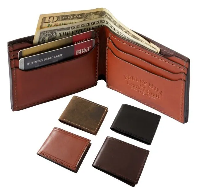 BI-FOLD WALLET - Stitched Bridle Leather with 4 Card Slots
