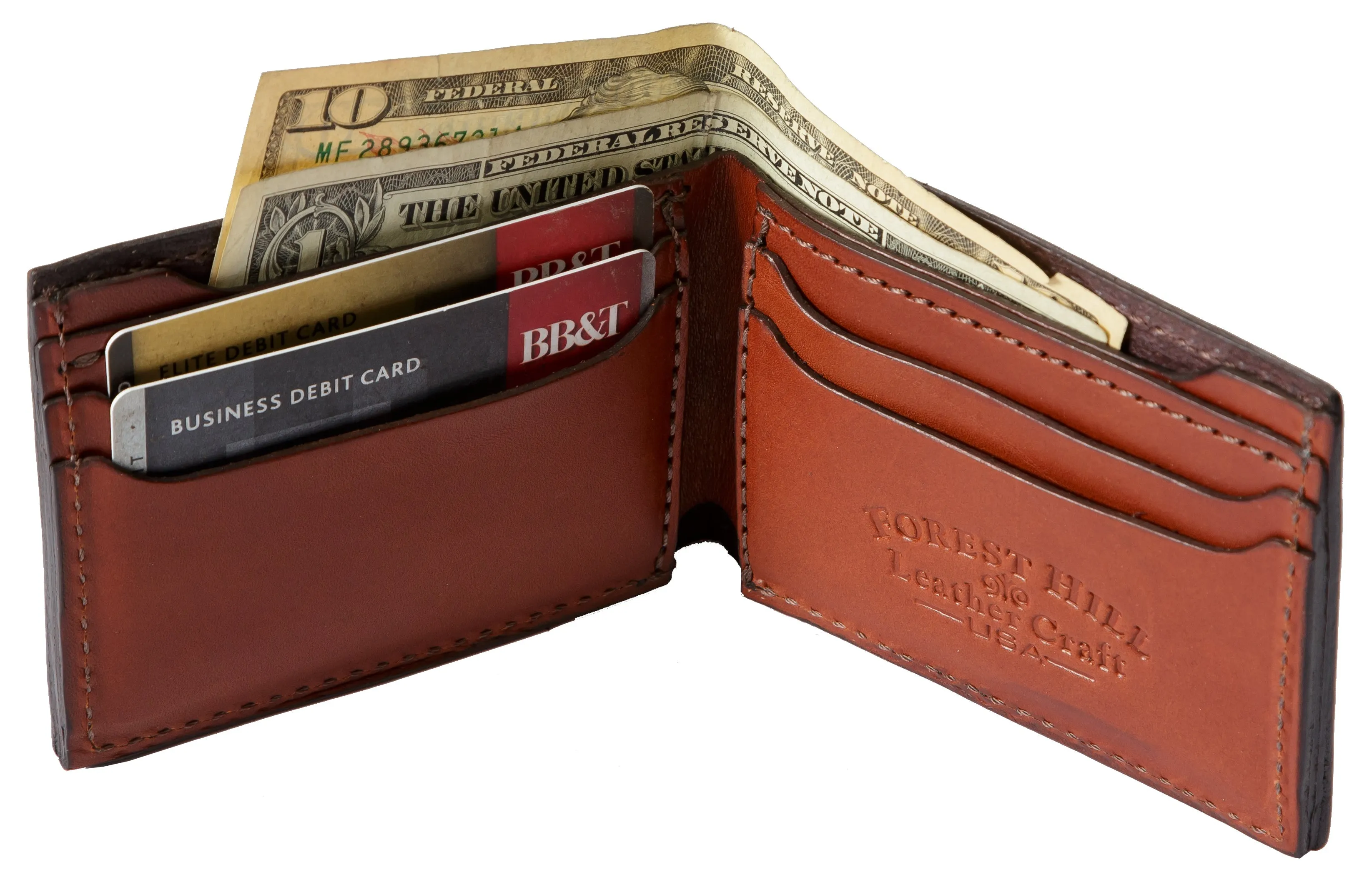 BI-FOLD WALLET - Stitched Bridle Leather with 4 Card Slots