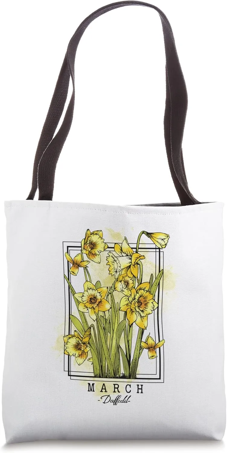 Birth Month Flower Born in March Daffodil Flowers Tote Bag