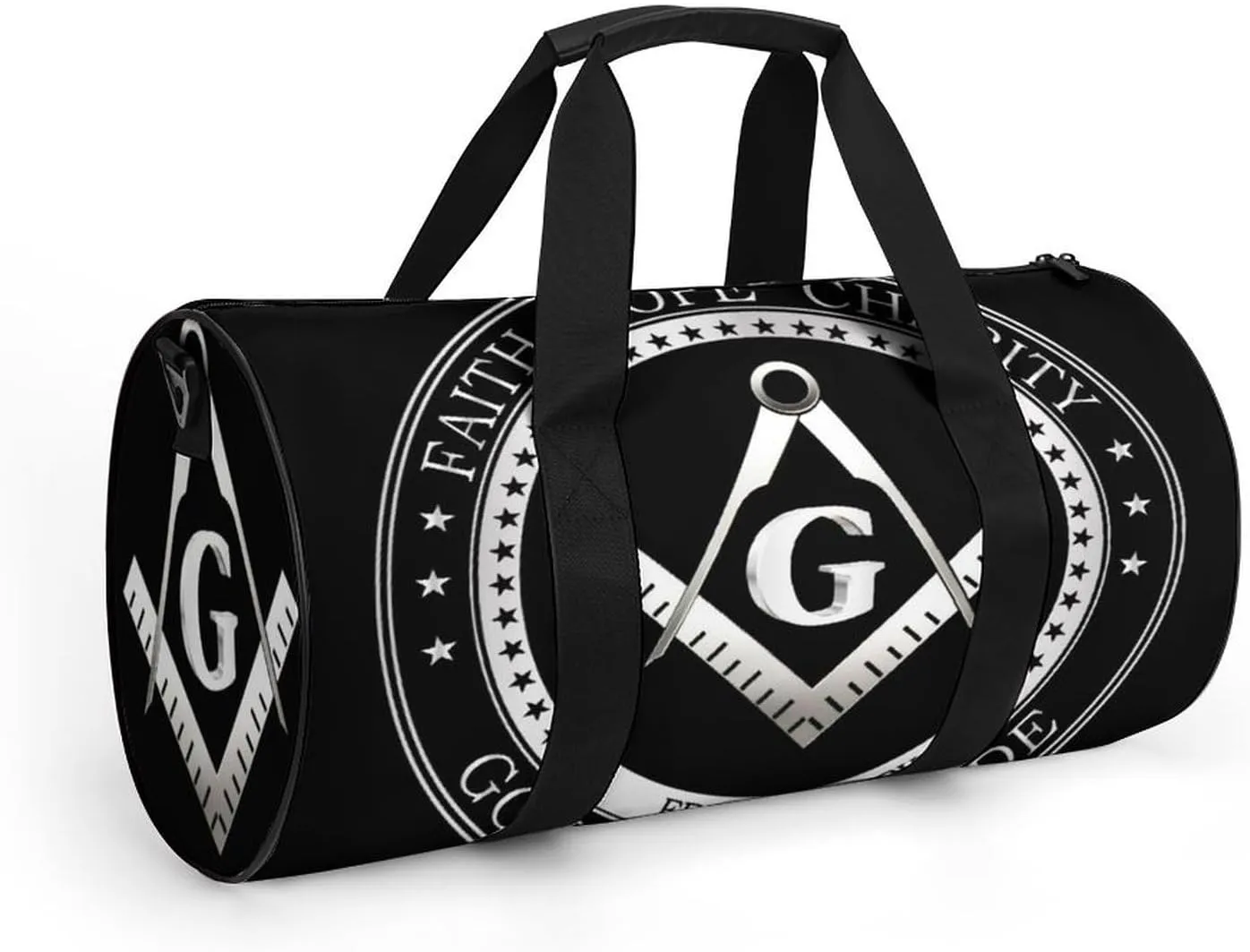 Black And White American Flag Fitness Bag Waterproof And Stain Resistant Suitable for Unisex