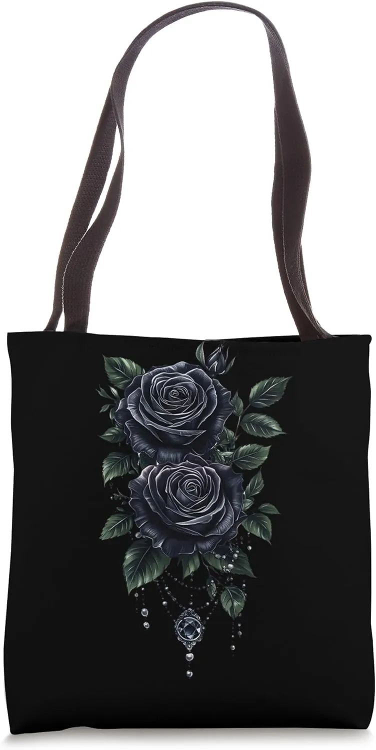 Black Rose Flower Botanist Garden Flower Black Rose Tote Bag