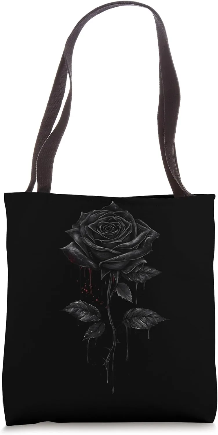 Black Rose Flower Botanist Garden Flower Black Rose Tote Bag