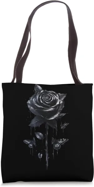 Black Rose Flower Botanist Garden Flower Black Rose Tote Bag
