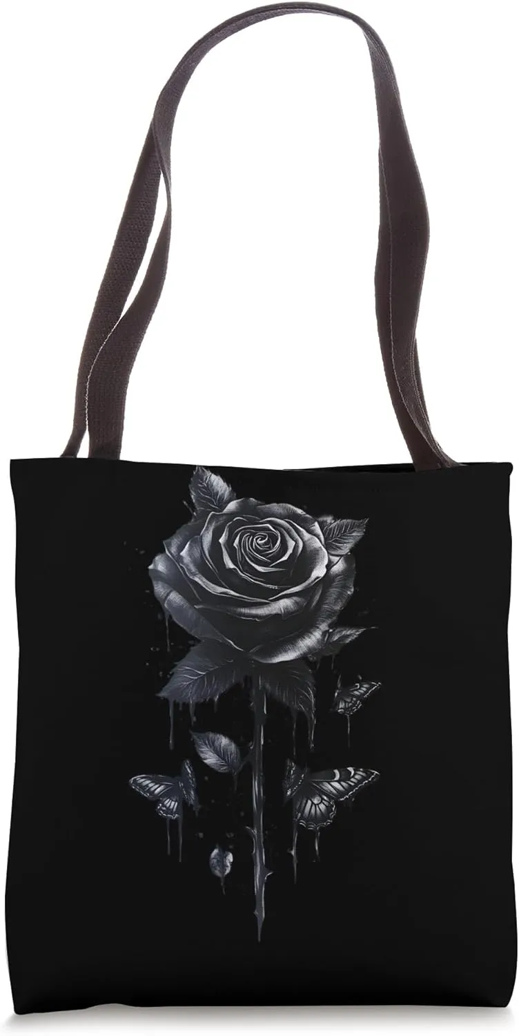 Black Rose Flower Botanist Garden Flower Black Rose Tote Bag