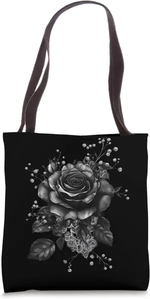 Black Rose Flower Botanist Garden Flower Rose Tote Bag