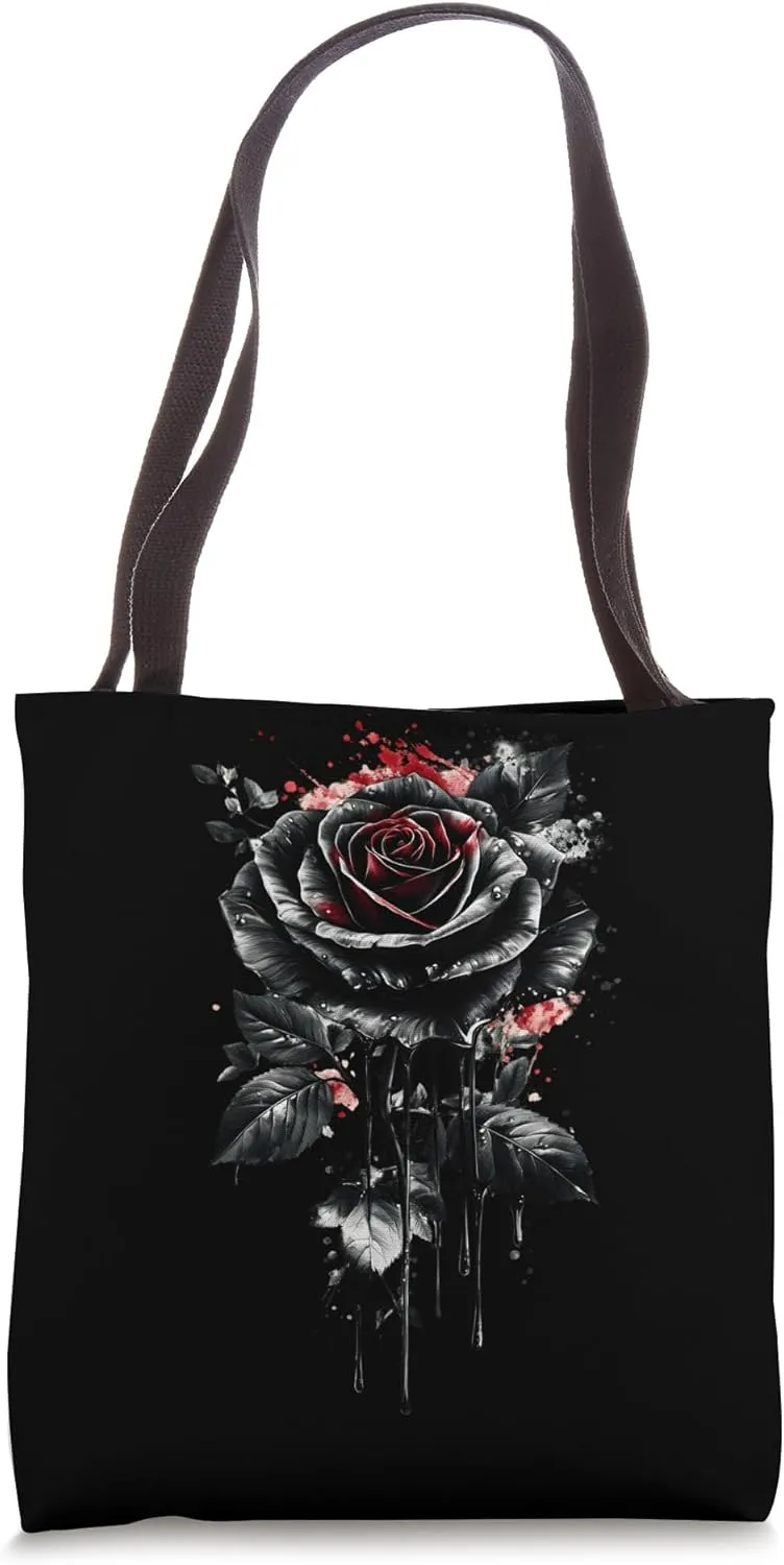Black Rose Flower Botanist Garden Flower Rose Tote Bag
