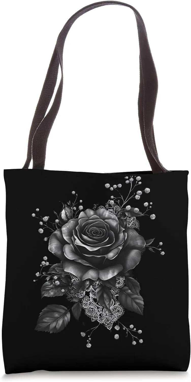 Black Rose Flower Botanist Garden Flower Rose Tote Bag