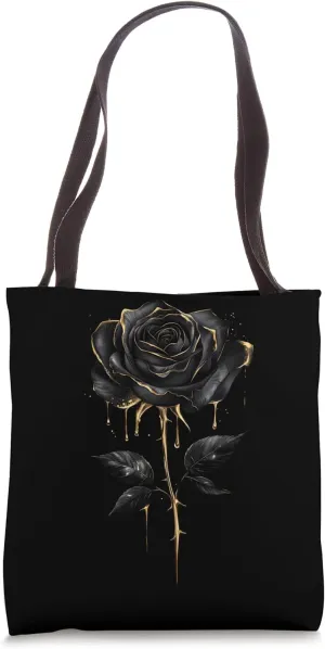 Black Rose Flower Botanist Garden Gardening Flower Rose Tote Bag