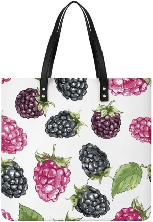 Blackberry Fruit Pattern Large Leather Handbags Women Fashion Handbag Multifunctional Travel Bag It Is A Great Gift for Mothers, Teachers, Friends, Bridesmaids