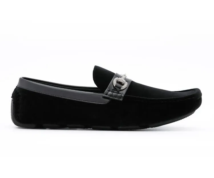 Bling Black Moccasin Shoes