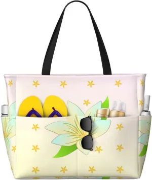 Blooming orchids portable travel bag large capacity luggage bag beach bag dry and wet separation gym bag lightweight