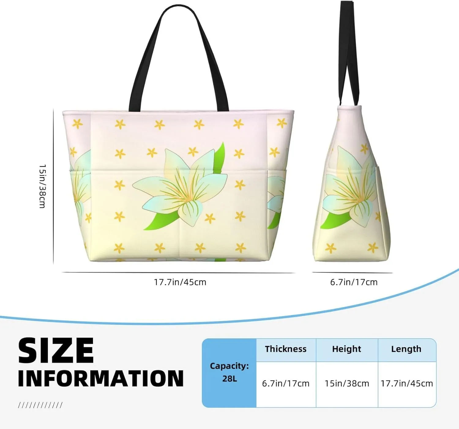 Blooming orchids portable travel bag large capacity luggage bag beach bag dry and wet separation gym bag lightweight