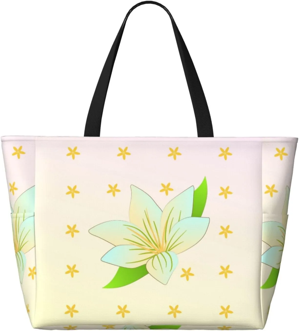 Blooming orchids portable travel bag large capacity luggage bag beach bag dry and wet separation gym bag lightweight